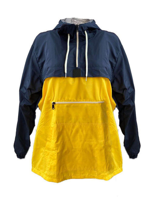 Chaqueta Impermeable con Cremallera Azul Oscuro y Amarillo - Beta Azul Oscuro y Amarillo