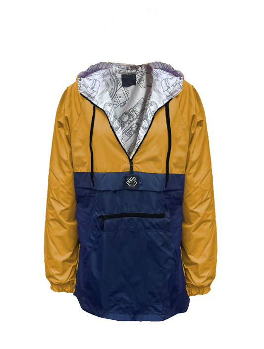 Chaqueta Impermeable con Cremallera Amarillo y Azul Oscuro - Beta  Amarillo  y Azul Oscuro