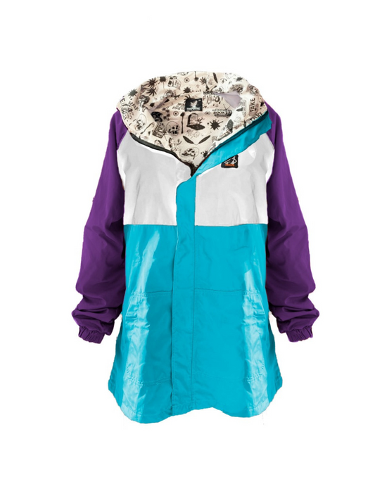 Chaqueta Impermeable con Cremallera Morado y Azul Claro - Beta Morado y Azul Claro