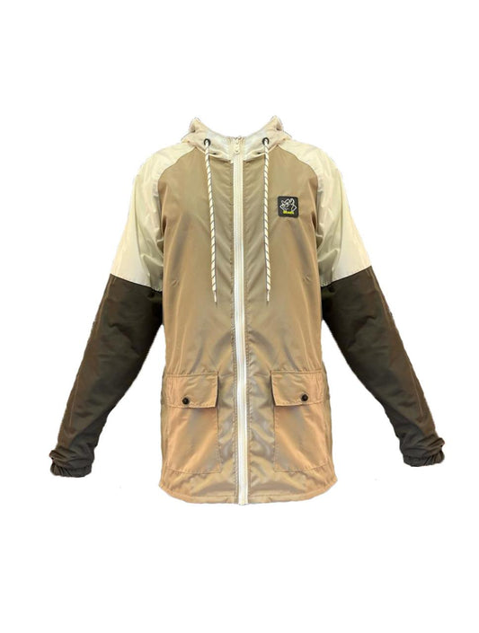 Chaqueta Impermeable Blanco, Café Claro y Café Oscuro - Thau Blanco, Café Claro y Café Oscuro