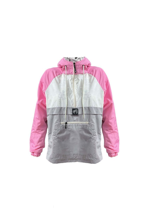 Chaqueta Impermeable con Cremallera  Rosa y Gris - Beta Rosa y Gris