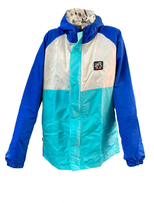 Chaqueta Impermeable  Azul Oscuro y Azul Claro - Alfa con Solapa Azul Oscuro y Azul Claro