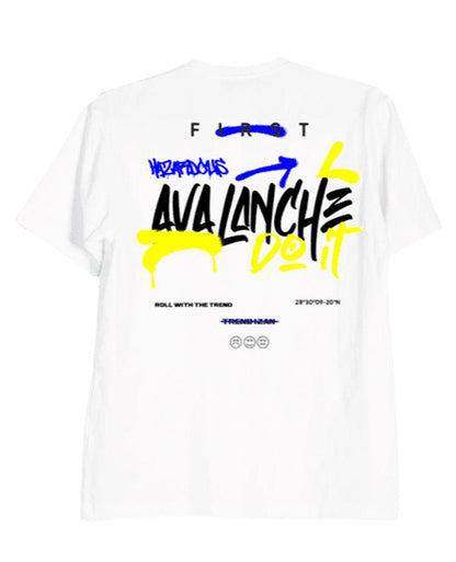 Camiseta para Hombre Blanco Clásica Estampada - Avalanche Blanco