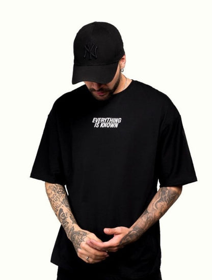 Camiseta Oversize Estampada para Hombre Fucsia - Everything Negro