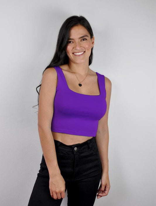 Crop Top para Mujer Morado Manga Sisa - Blow Morado Fuerte