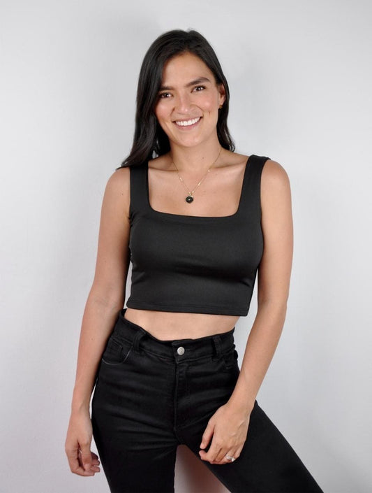 Crop Top para Mujer Negro Manga Sisa - Blow Negro